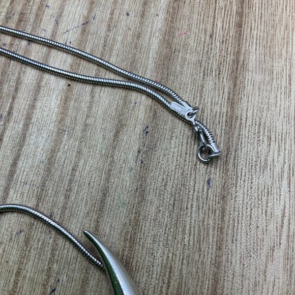 Monet Silver Tone Wave Pendant Chain Necklace - Picture 2 of 5